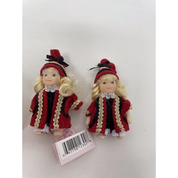 6 Vintage Cameo Kids Collection Mini Jointed Poseable Porcelain Dolls 4” Inches - Picture 2 of 8